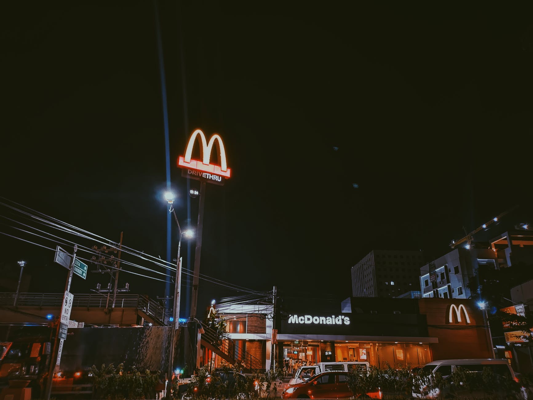 mcdonald store at nigh time