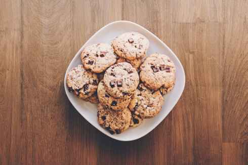 cookies on square white ceramic plate