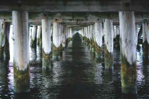 view under pier in sopot