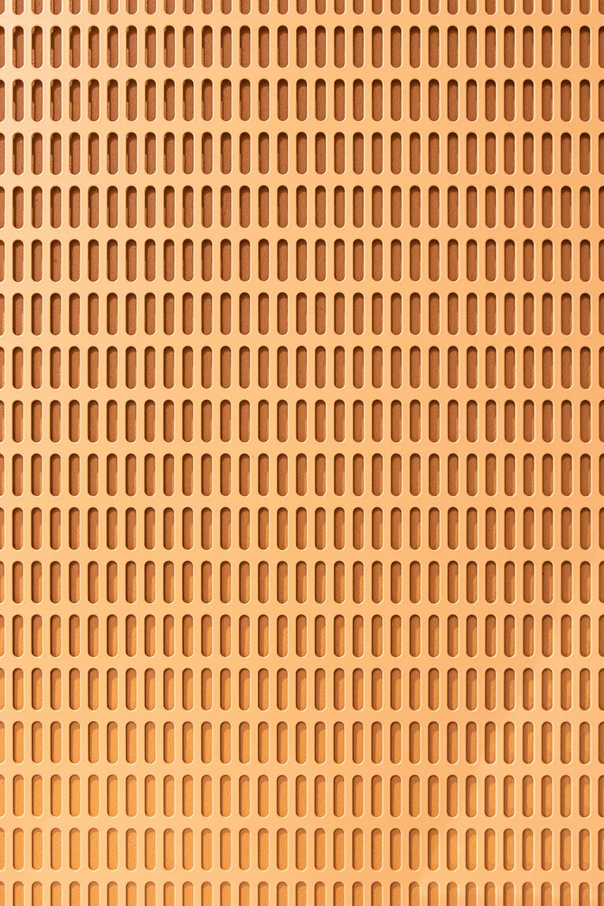 orange wall with geometrical design